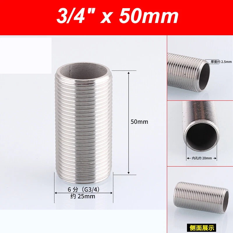 A2 Stainless Steel Male Threaded Rod Connector Stud — Pipe Fitting Bar