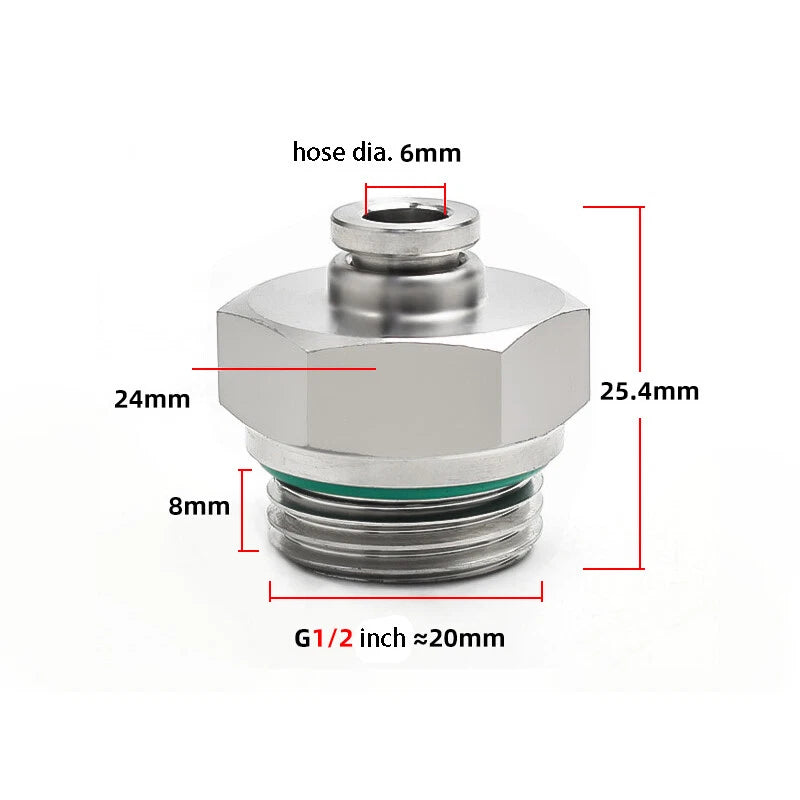 304 Stainless Steel Compression Fitting Female Straight Coupling Connector