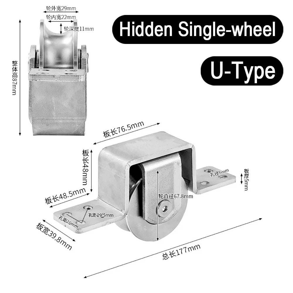Stainless Steel Pulley Groove 22mm Sliding Door Roller Runner Wheel Track Pulley
