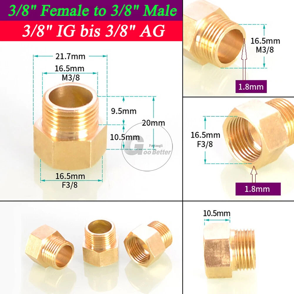 BSPT Reducing Adapter Fittings — Brass Female to Male, 1/8" to 2"