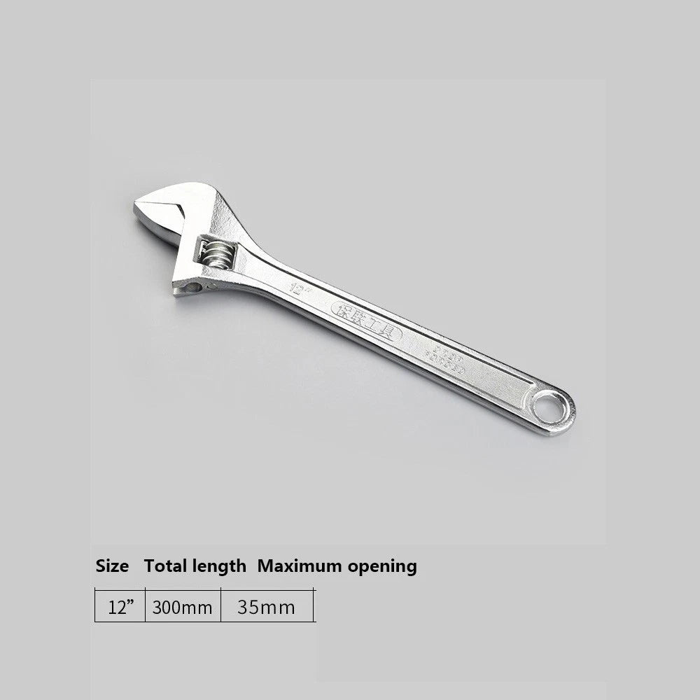 Adjustable Spanner Wrench 6" 8" To 24" Garage Tool Soft Grip Handle Metric Scale