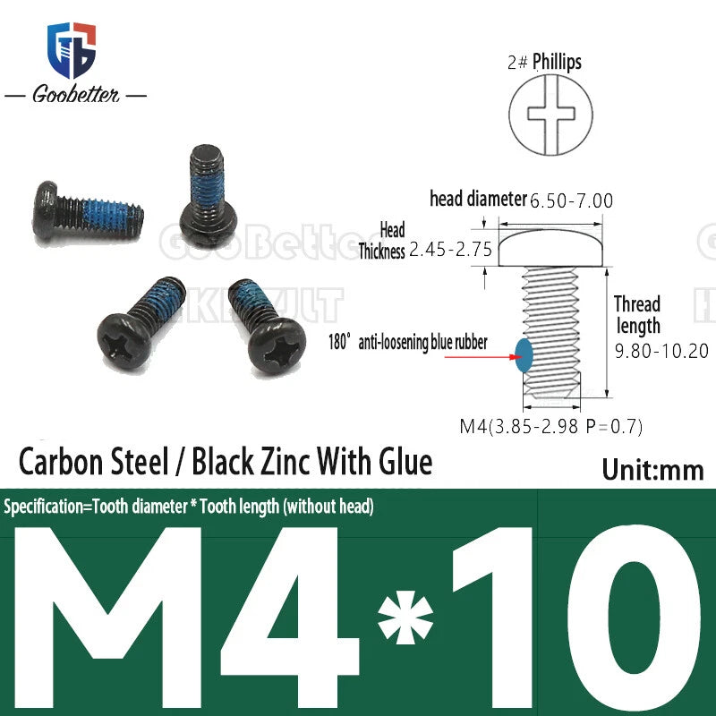 Pan Head Round Head Machine Screws Phillips Drive Bolts M3.5 M4 Carbon Steel