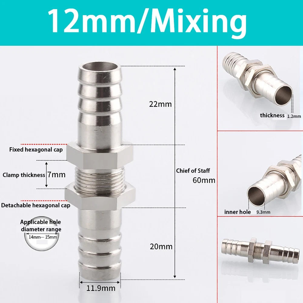 Copper Straight Hose Connector Double-Sided Female Thread