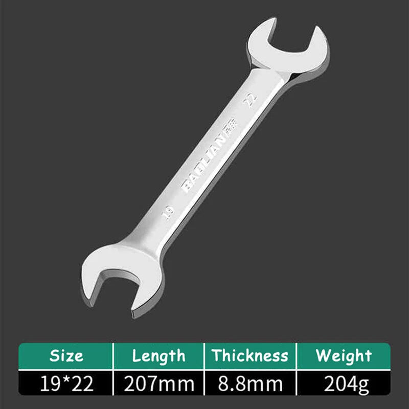 Thin Double Open End Spanner Repair Wrench Chrome Vanadium Steel Metric 6mm-36mm