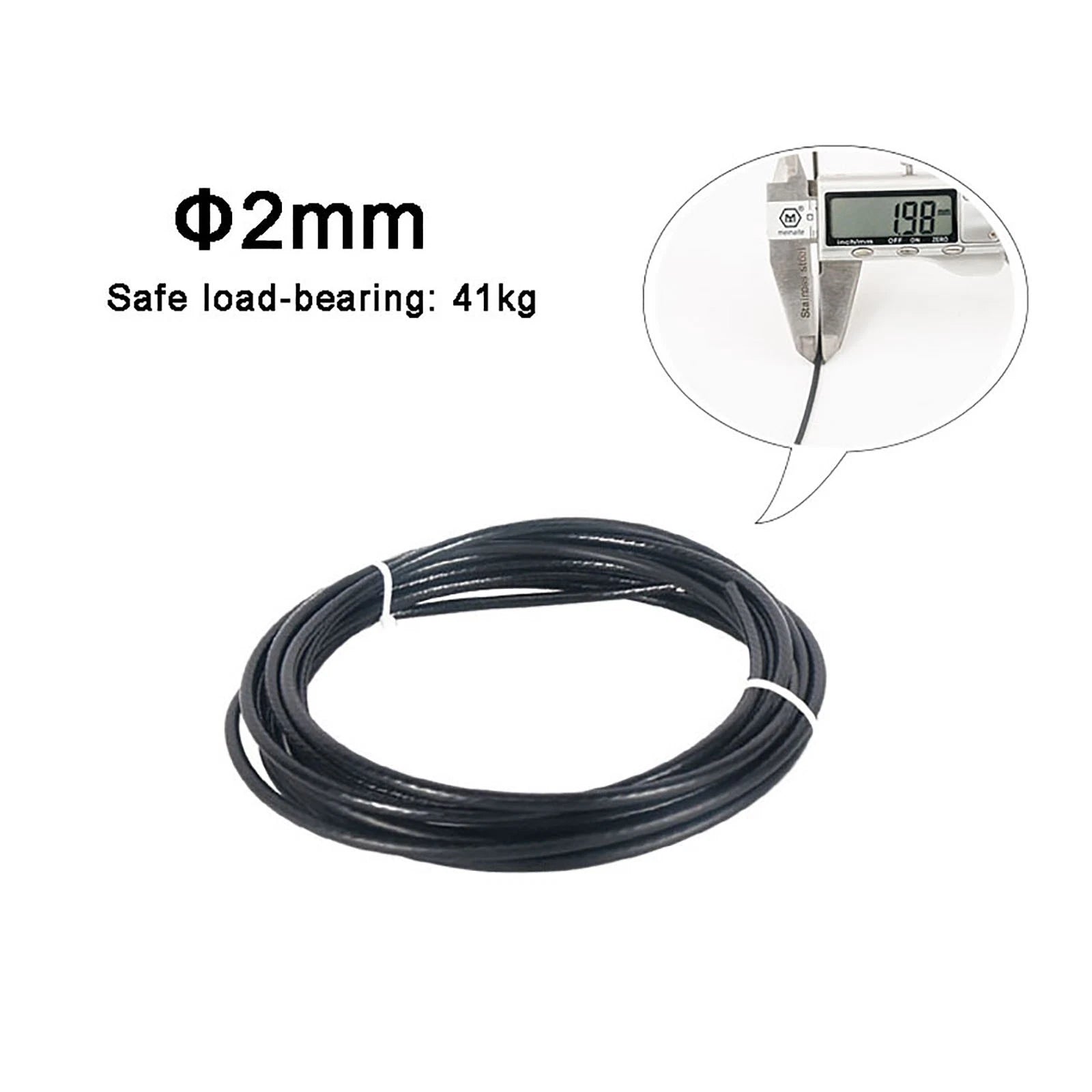 Stainless Steel Wire Rope Lifting Metal Cable Clear Black PVC Coated Φ0.6mm-5mm