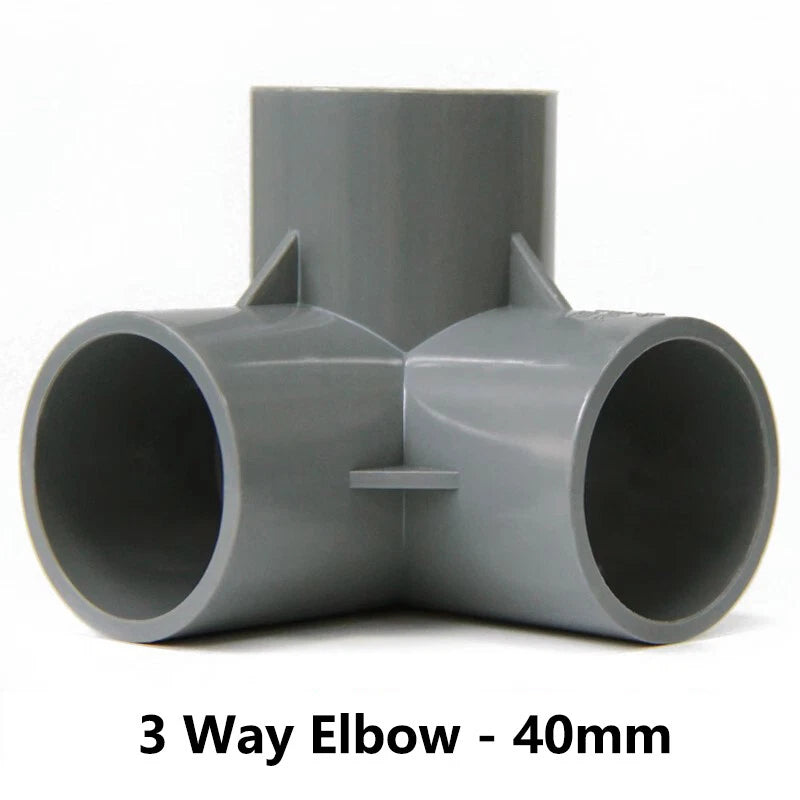 PVC 3 4 5 6-Way Elbow Connector Coupling Pipe Fittings Dia 20 25 32 40 50mm Grey