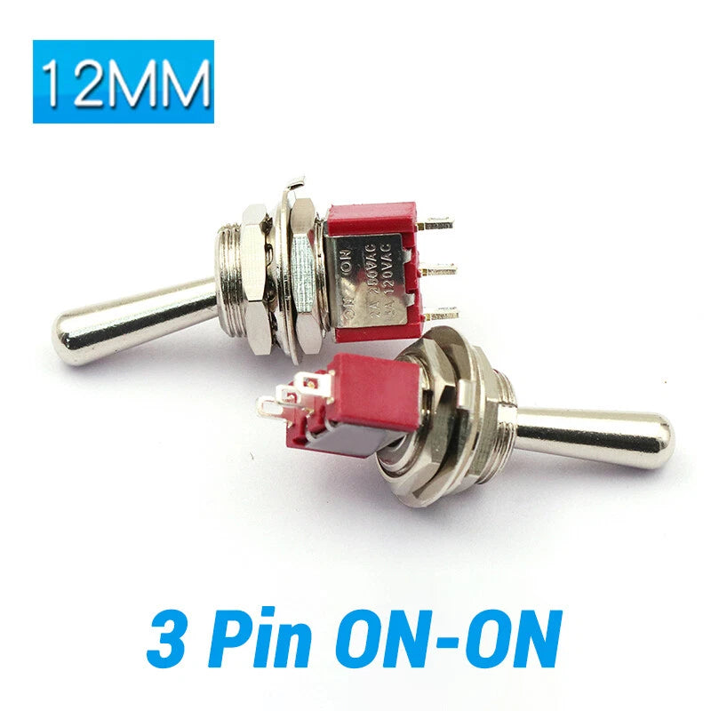 Mini Toggle Switch ON-ON ON-OFF-ON ON-NC Solder Lug 3 6 9 12 Pin | Self-Locking & Momentary
