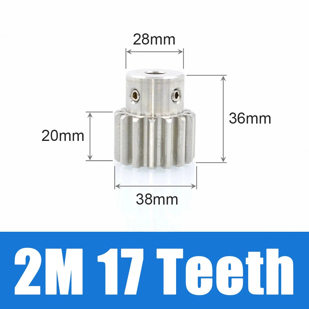 2 Module 12~30 Teeth, 8mm-25mm Bore Stainless Spur Gear, Drive Gearbox With Hub