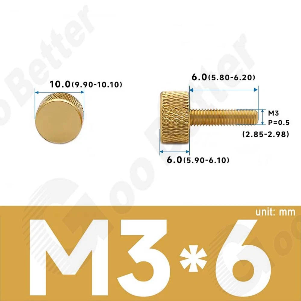 M3 M4 Knurled Thumb Screws – Aluminum Alloy Flat Head Hand Knob Bolts