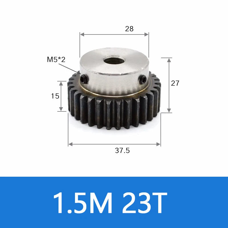 Spur Gear 45# Steel Transmission Gear 1.5/2 Mod 12-27 Teeth With Step Motor Gear