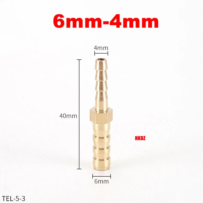 Brass Barbed Hosetail Straight Connector — Air Water Fuel Gas Hose Joiner