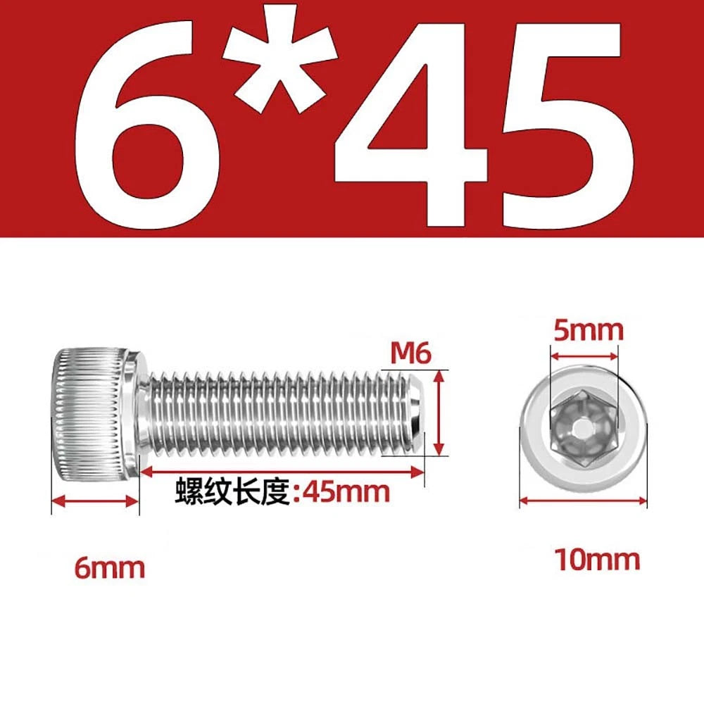 Socket Head Cap Screws – A2 Stainless Steel, M6 to M24, Hex Drive (DIN 912)