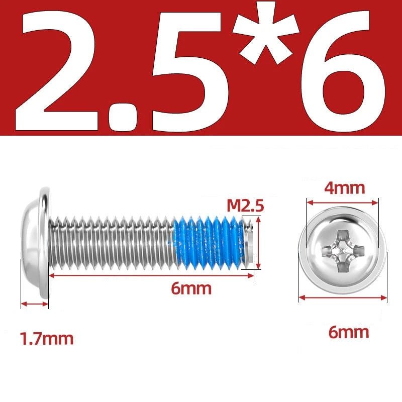 A2 Stainless Steel Phillips Flanged Button Head Machine Screws — M2 to M6, Built - In Washer Face - HomeDIYer