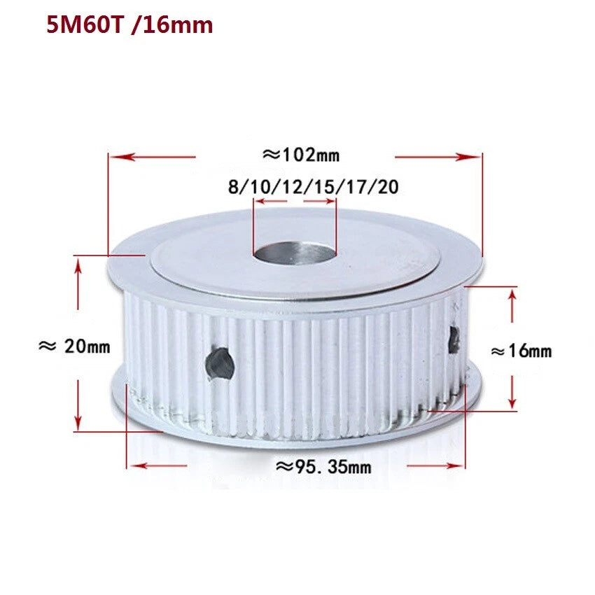 HTD-5M 12-60T Timing Belt Pulley Synchronous Wheel Pitch 5mm Tooth Width 16/21mm