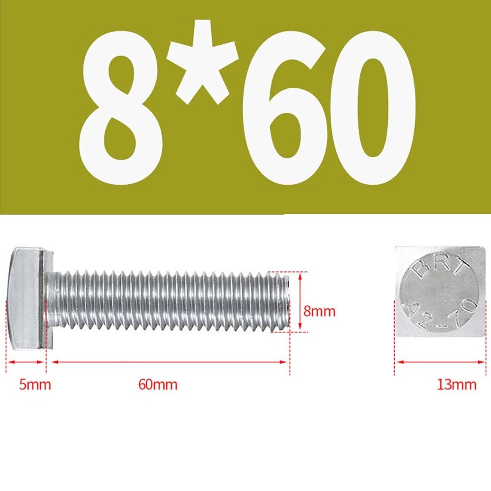 M8 M10 M12 Square Head Bolts Full Threaded 304 Stainless Steel 12–100mm - HomeDIYer