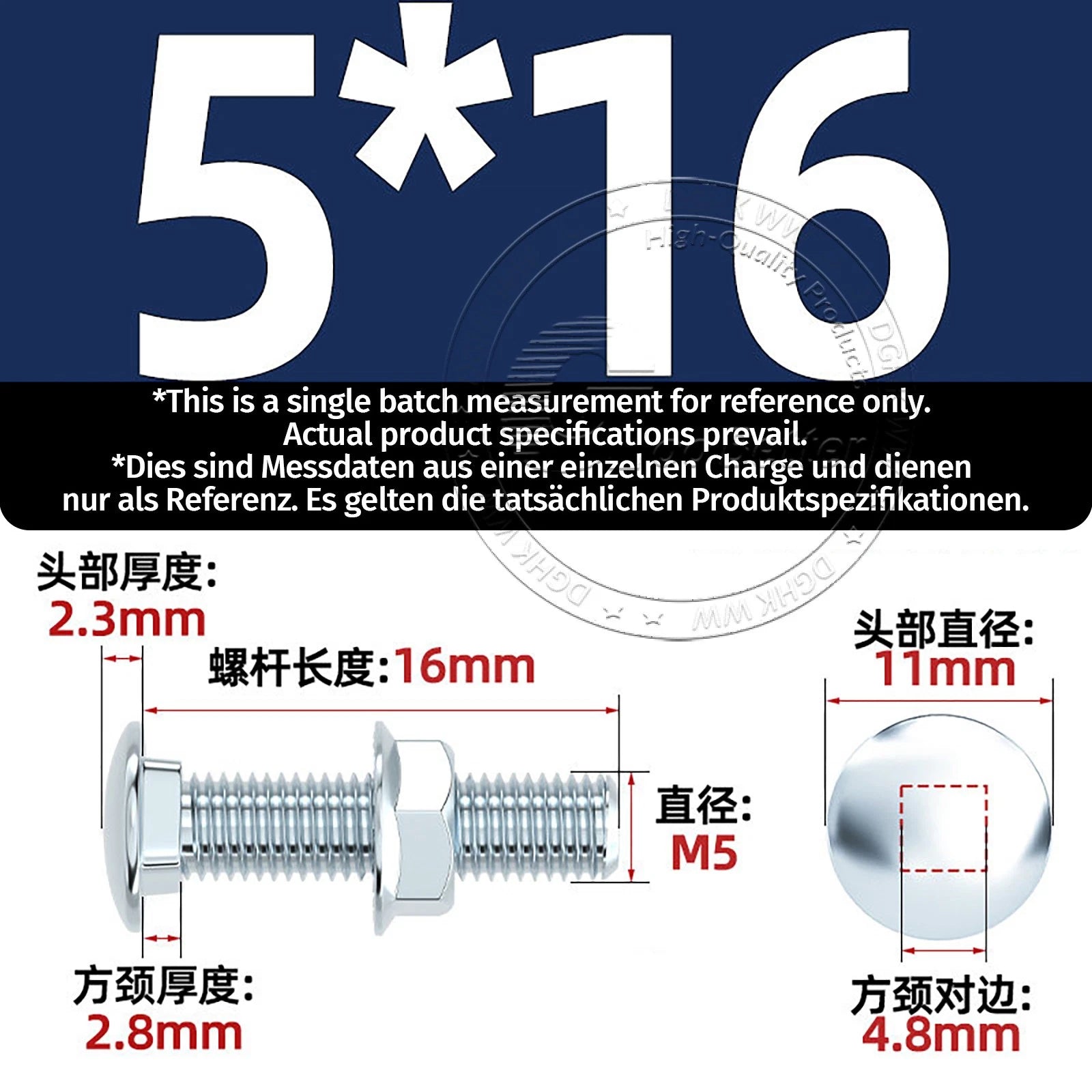 M4–M12 Cup Square Carriage Bolts with Hex Full Nuts | Zinc Plated | Sets of 2–50