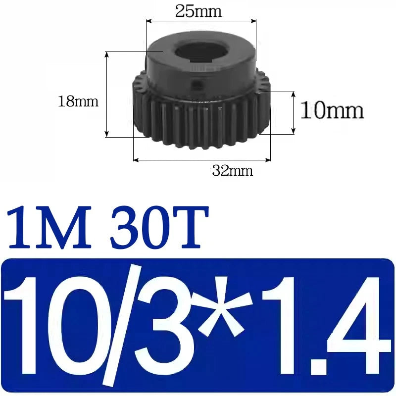 Spur Gears 1 Mod Transmission Gear With Step 45# Steel Pinion Motor Gear 30T~44T
