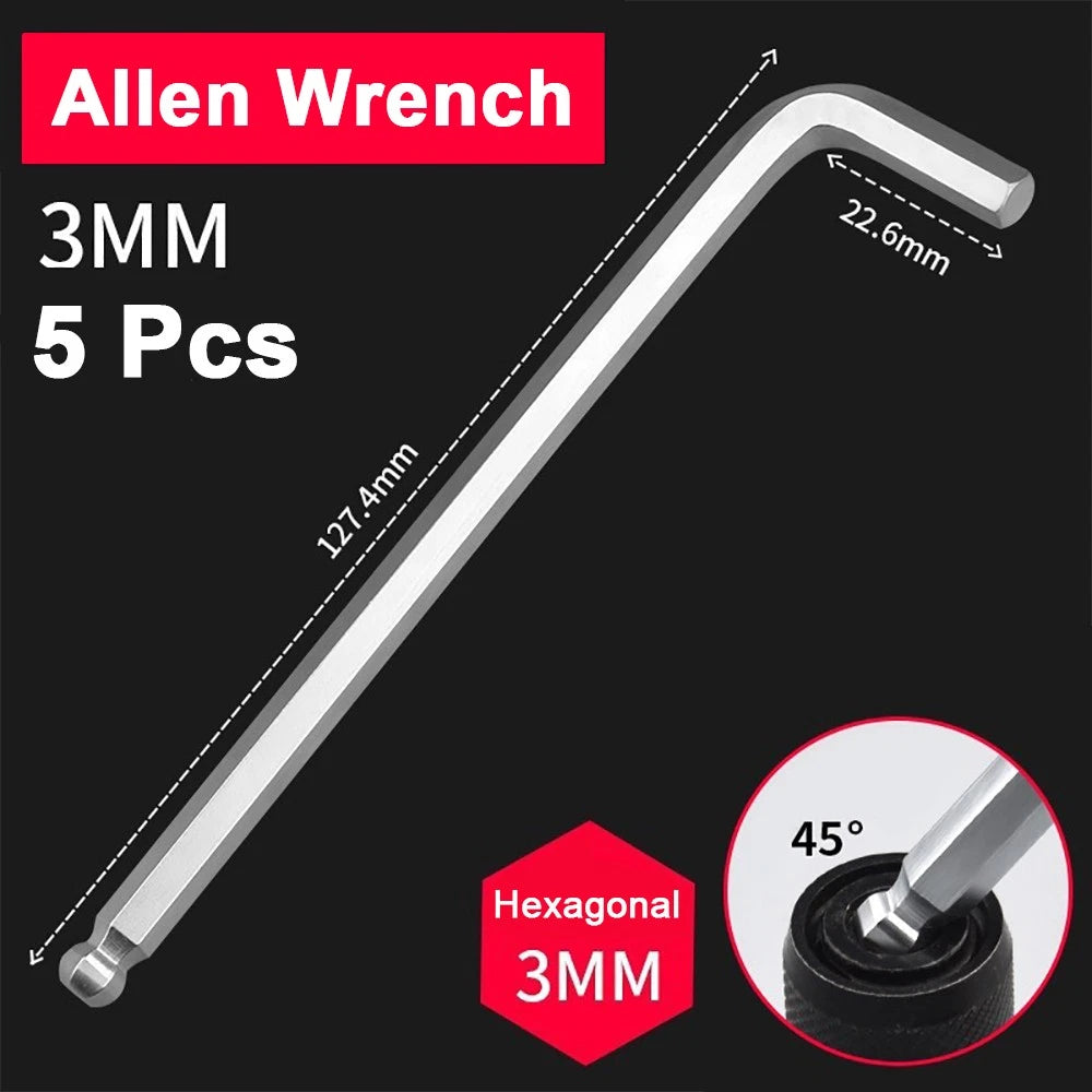 Hexagon Key Hex Long Arm Ball End Wrench 1.5-19mm Allen Wrench L Shape Allen Key