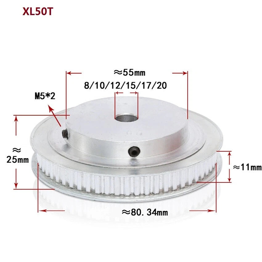 XL10-100T Timing Belt Pulley Pitch 5.08mm Synchronous Wheel Tooth Width 11mm
