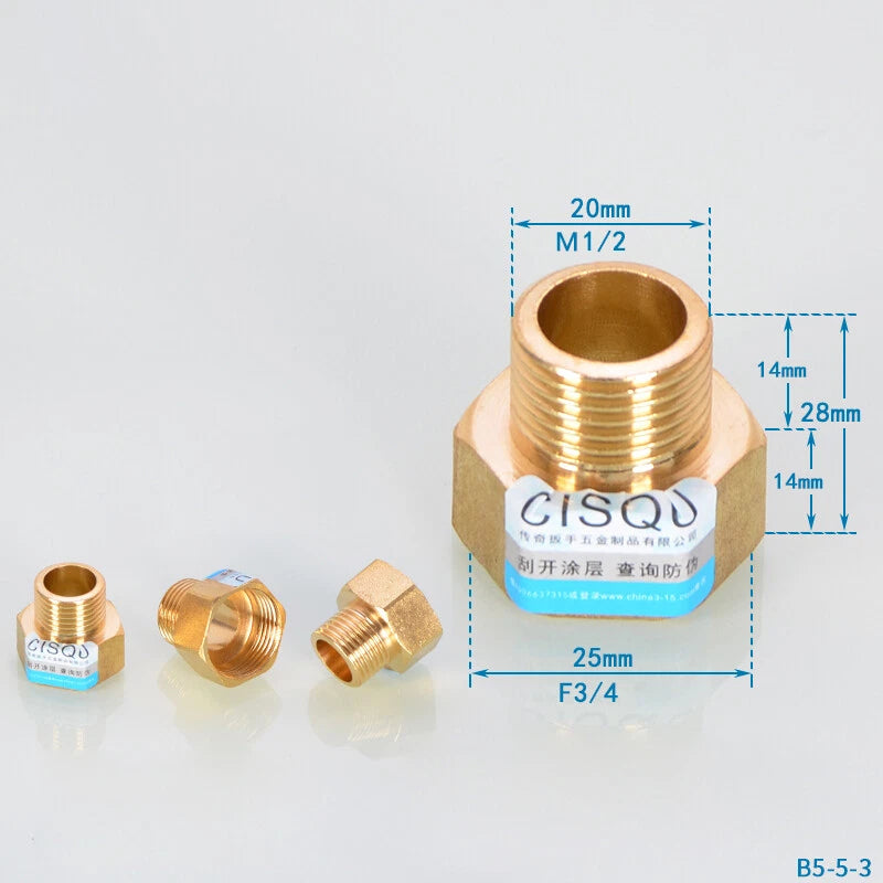 3/4" BSP Brass Pipe Fittings – Straight, Elbow, Tee, Union & Reducer Connectors