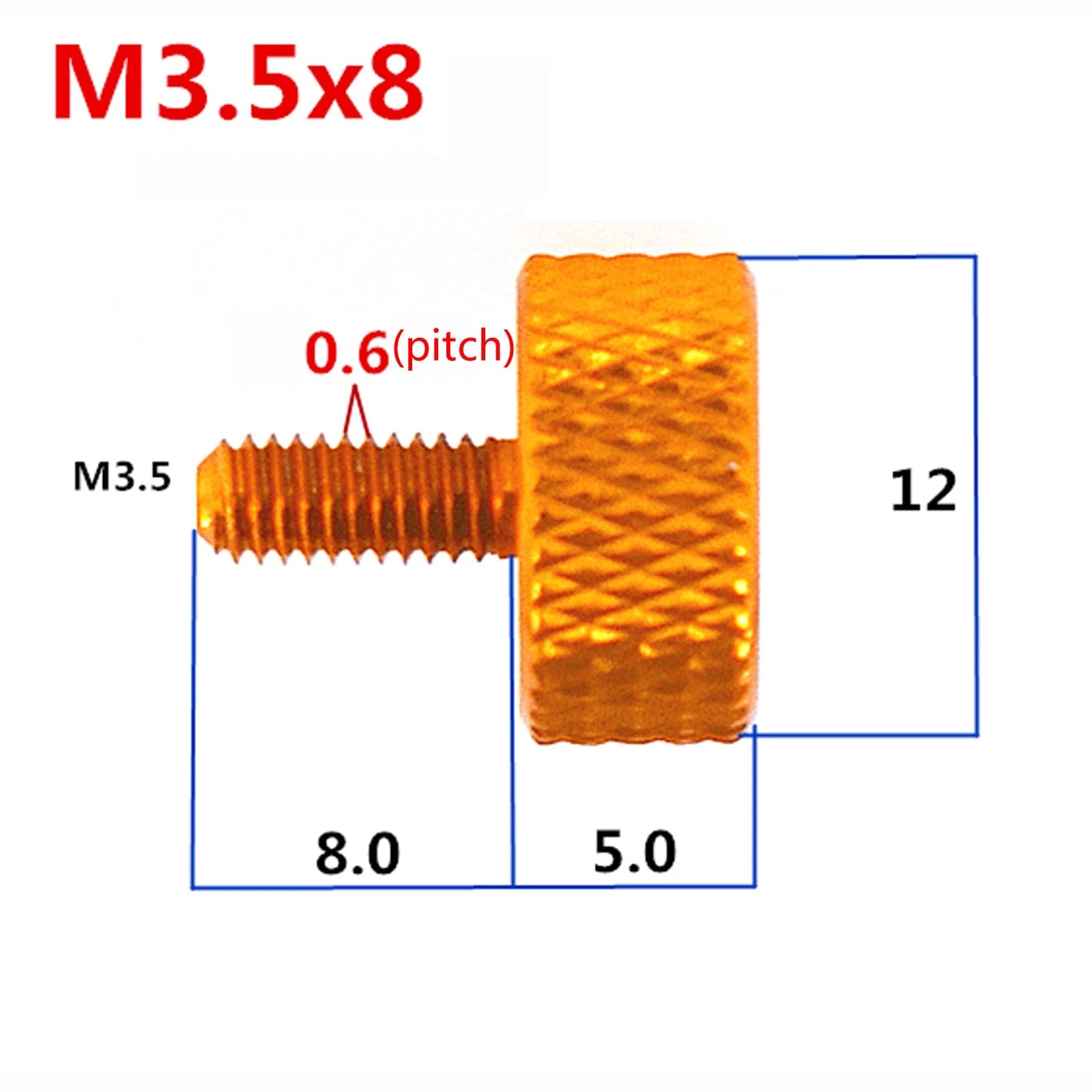 M3 / M3.5 Knurled Thumb Screws – Anodized Aluminum Alloy Round Knob Bolts