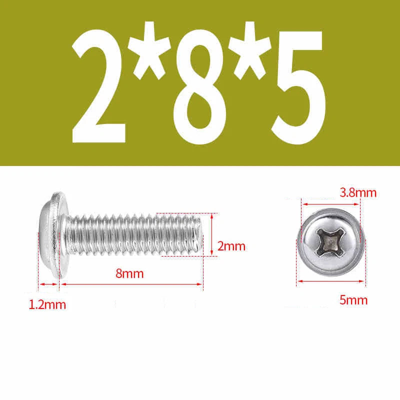 Phillips Flanged Pan Head Machine Screws – 304 / 316 Stainless Steel, Built‑in Washer (3–60mm Lengths)