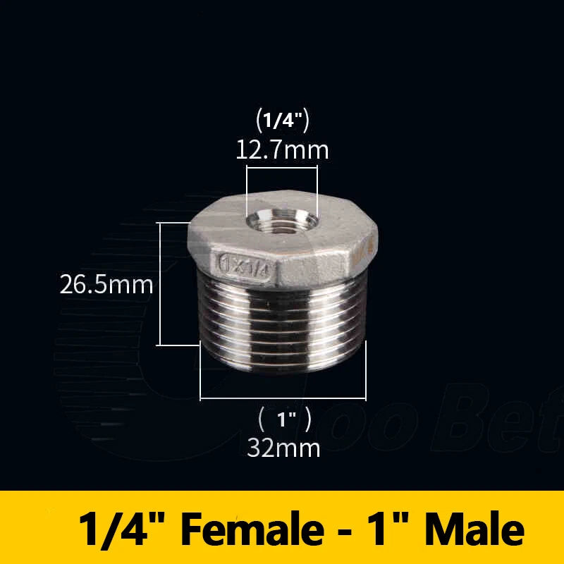 Reducing Bush BSPT Male Female Thread Pipe Fitting – Stainless Steel 304 (A2)