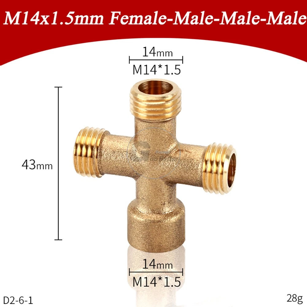 M14x1.5mm M22x1.5mm Brass Fittings — Elbow, Tee, Cross, Y-Piece & Adapter Sprayer Joints