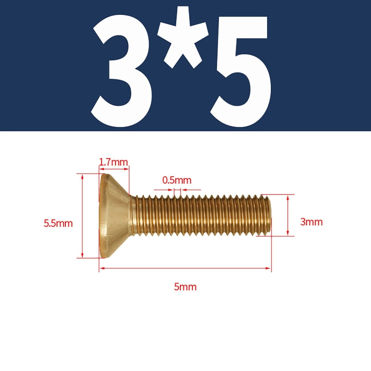 Brass Pozi Countersunk Machine Screws DIN 965 M2 - M8 Flat Head - HomeDIYer
