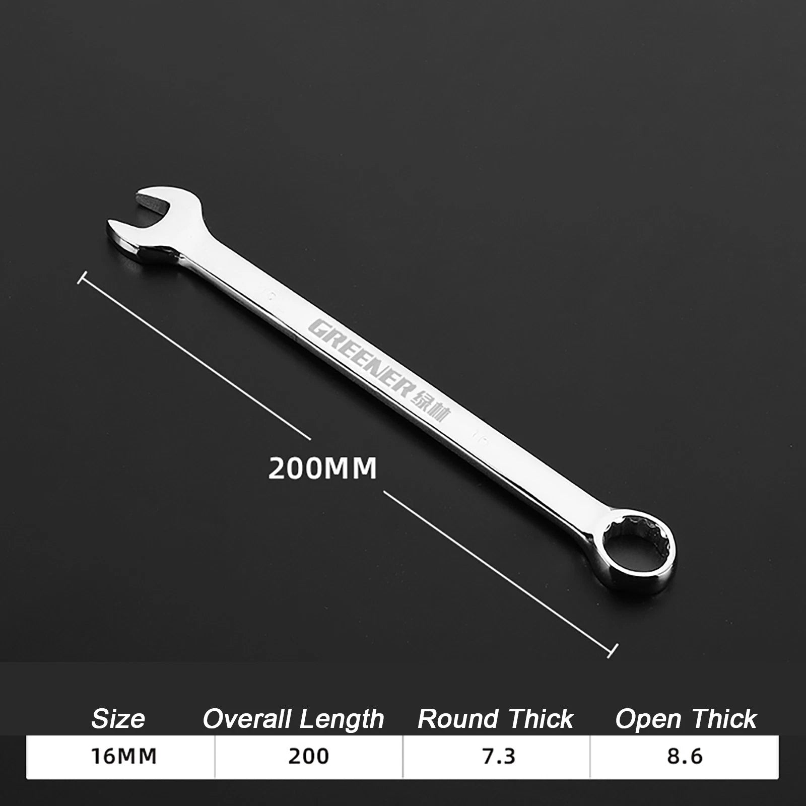 Spanner Combination Wrench CRV Open Ended Round Fixed Head Spanners 6mm - 30mm