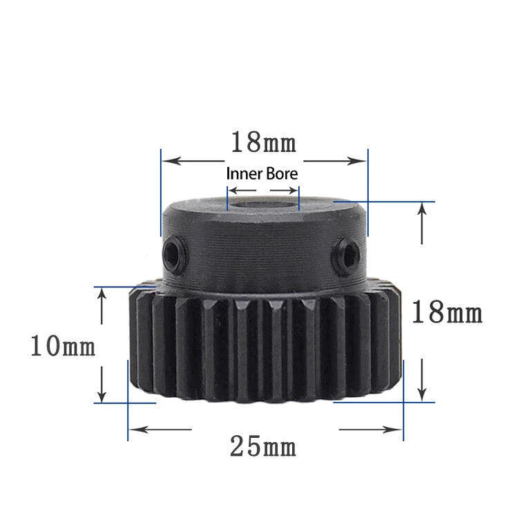 Mod 1 Steel 45# Spur Pinion Gear 10-39 Teeth Motor Gear 4-20mm Bore With Screw