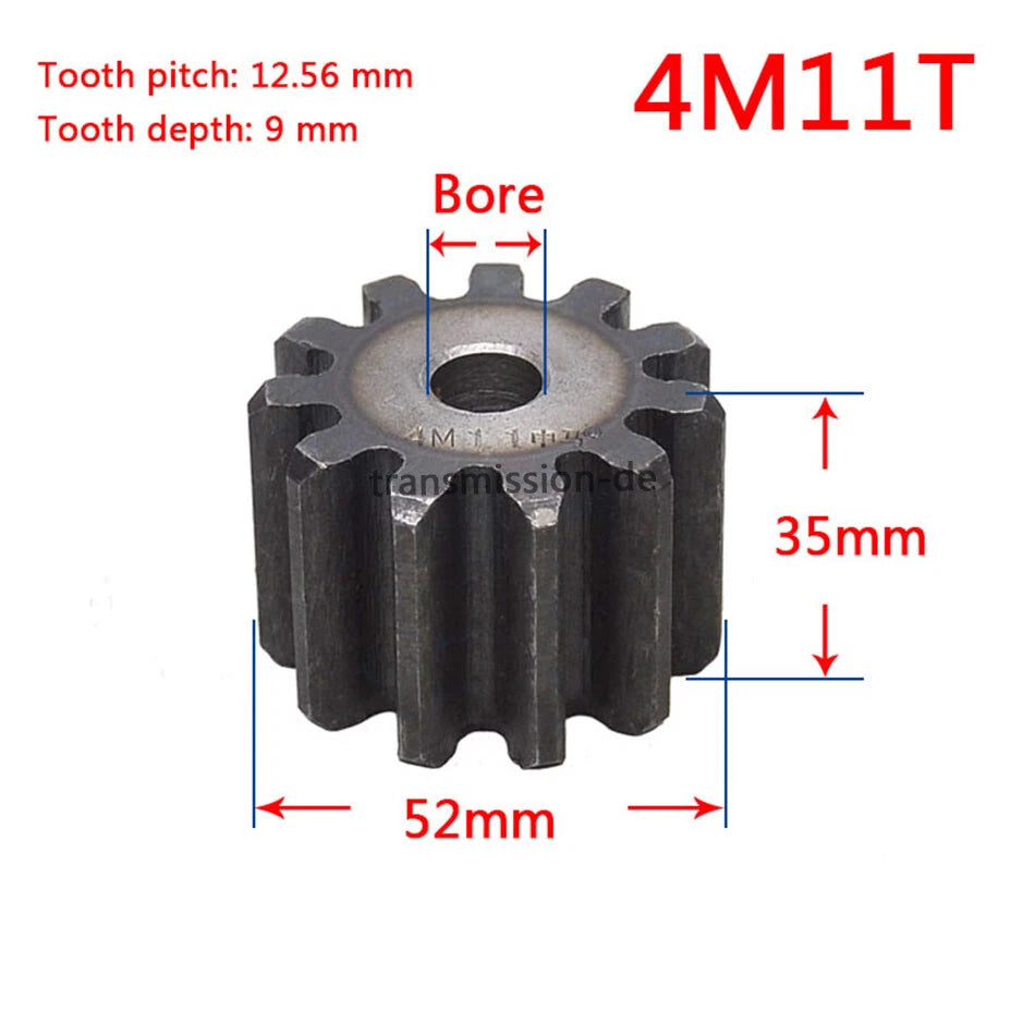 Mod 2/2.5/3/4/5 Spur Gear 10T-63T 45# Steel Pinion Gear Metal Gear Thick 20-40mm