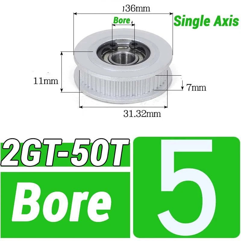 GT2 Timing Belt Pulley 16-100 Teeth 6-10mm Teeth Width Bore 3mm-25mm For 3D
