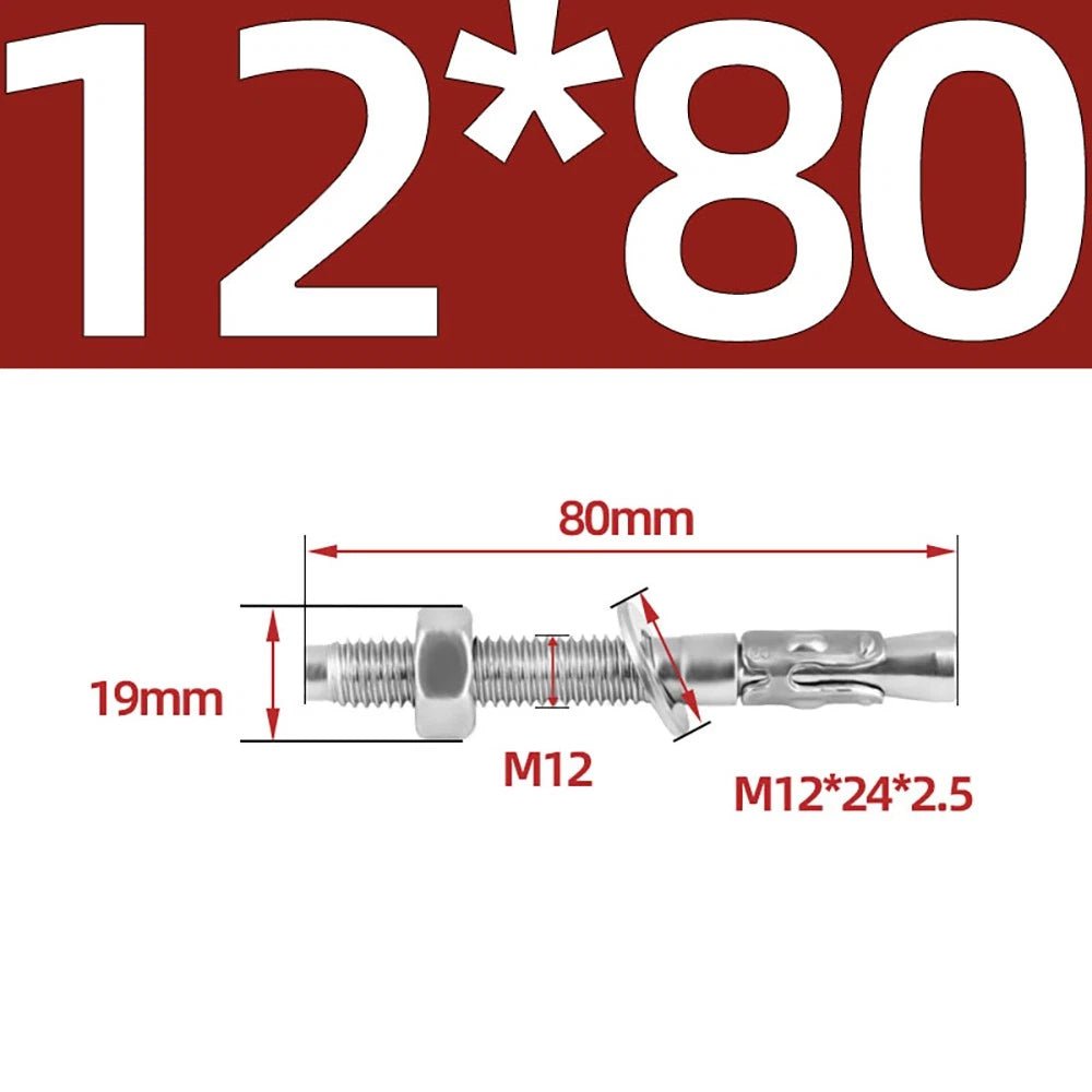 316 Stainless Steel Through Bolts – Wall Expansion Anchor Bolts M6–M16 - HomeDIYer