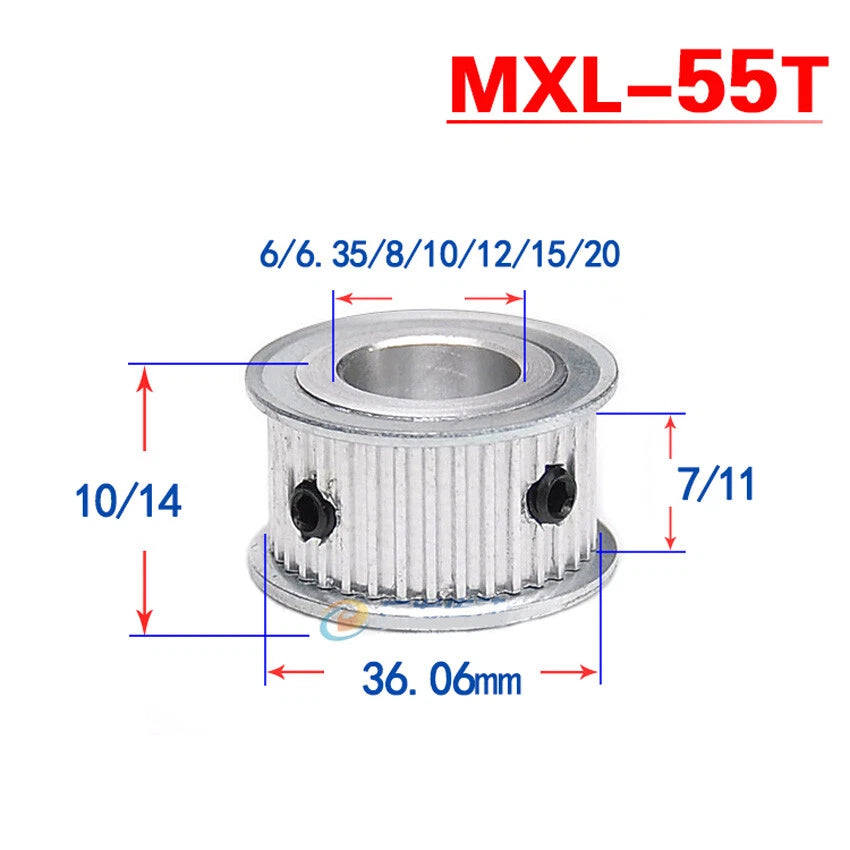 MXL 20T-60T Timing Belts Pulley Pitch 2.032mm AF-type CNC Drive Width 7mm 11mm