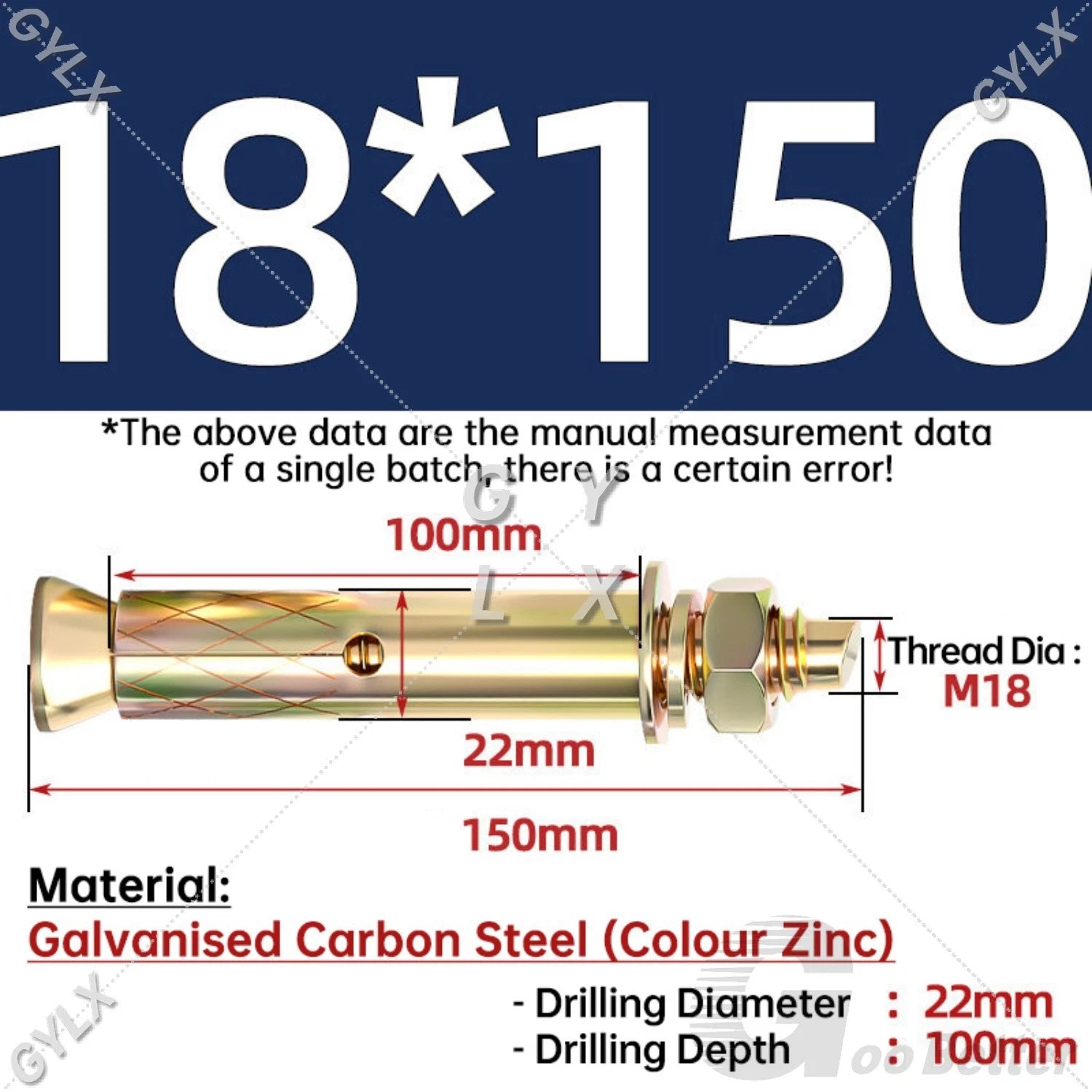 Concrete Expansion Bolts Wall Anchor Screws — M6 to M20 | Stainless Steel & Zinc Plated