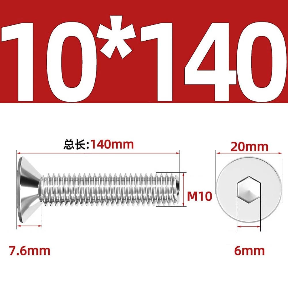 Countersunk Hex Socket Screws – A2 Stainless Steel, M2 to M16, DIN 7991, Fully Threaded