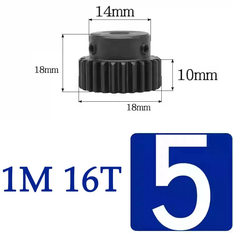 Spur Gears 1 Mod Transmission Gear With Step 45# Steel Pinion Motor Gear 10T~29T