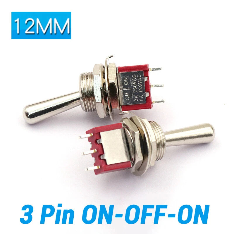 Mini Toggle Switch ON-ON ON-OFF-ON ON-NC Solder Lug 3 6 9 12 Pin | Self-Locking & Momentary