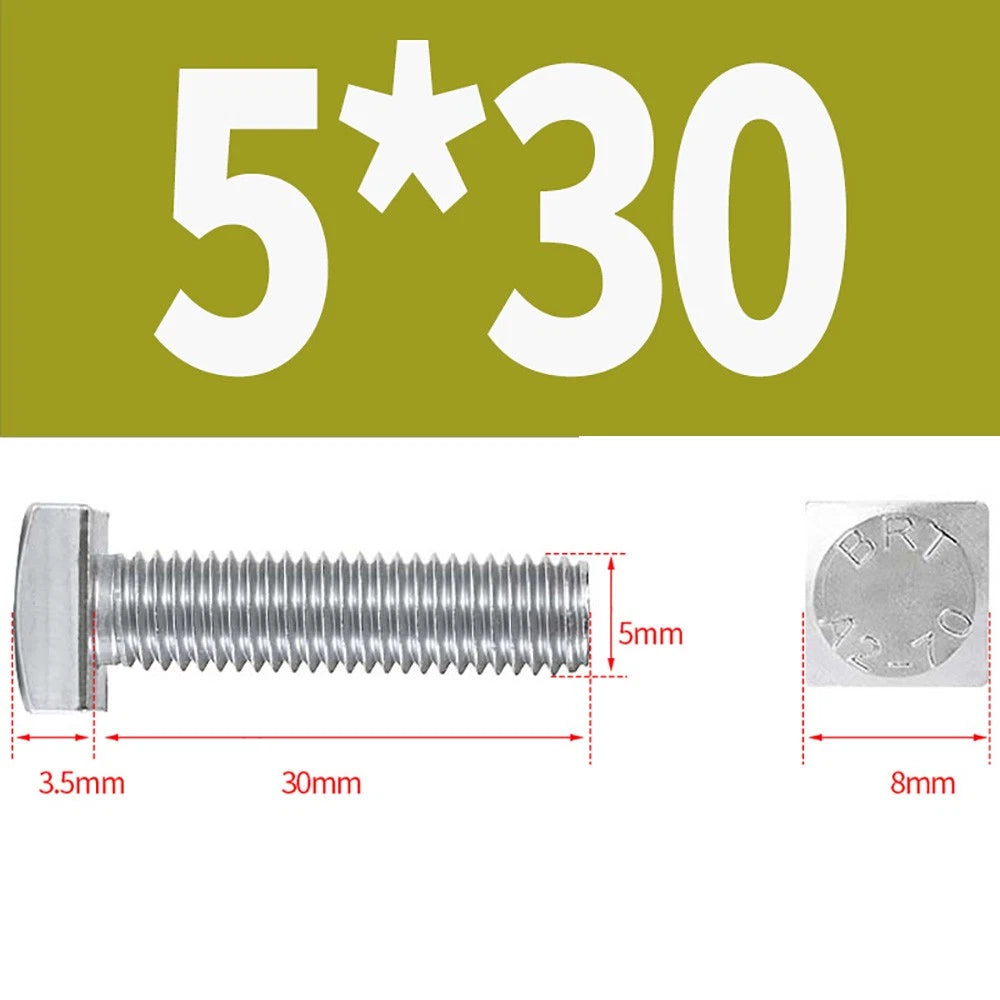 M4 M5 M6 Square Head Bolts Full Threaded – A2 304 Stainless Steel