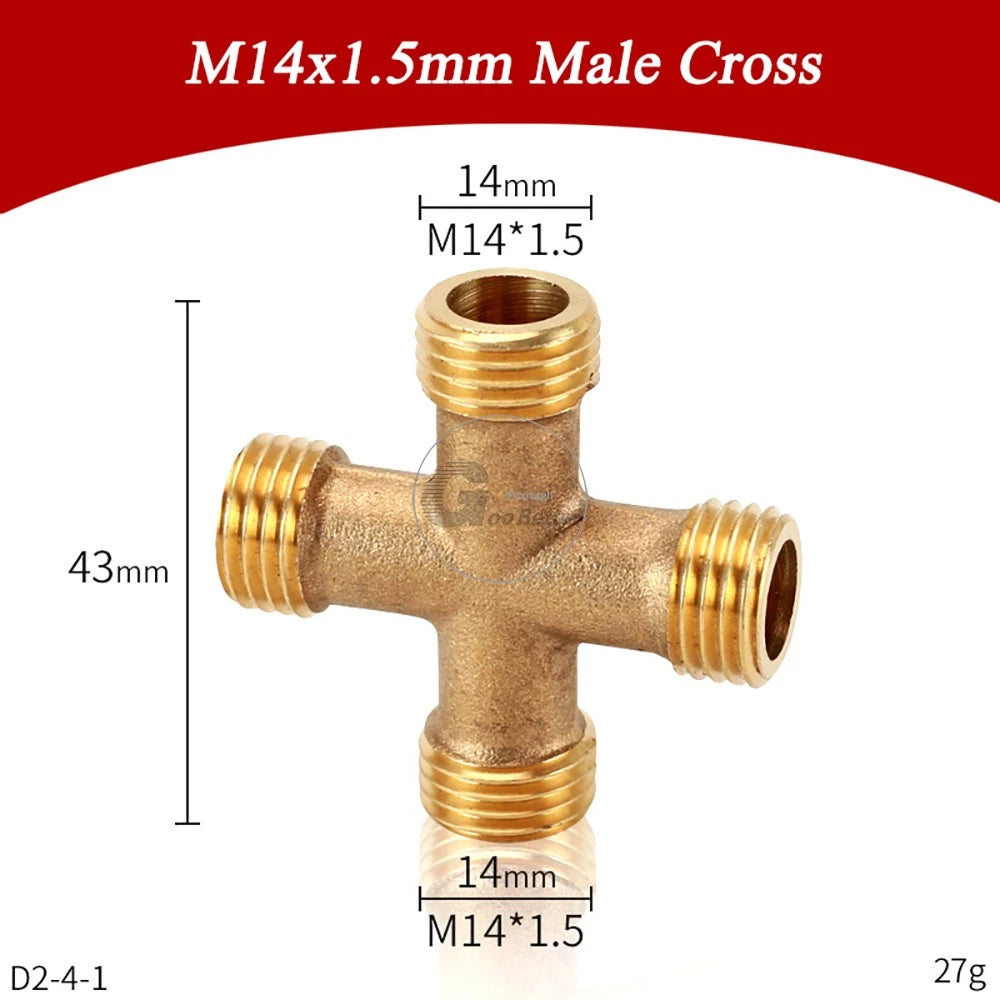 M14x1.5mm M22x1.5mm Brass Fittings — Elbow, Tee, Cross, Y-Piece & Adapter Sprayer Joints