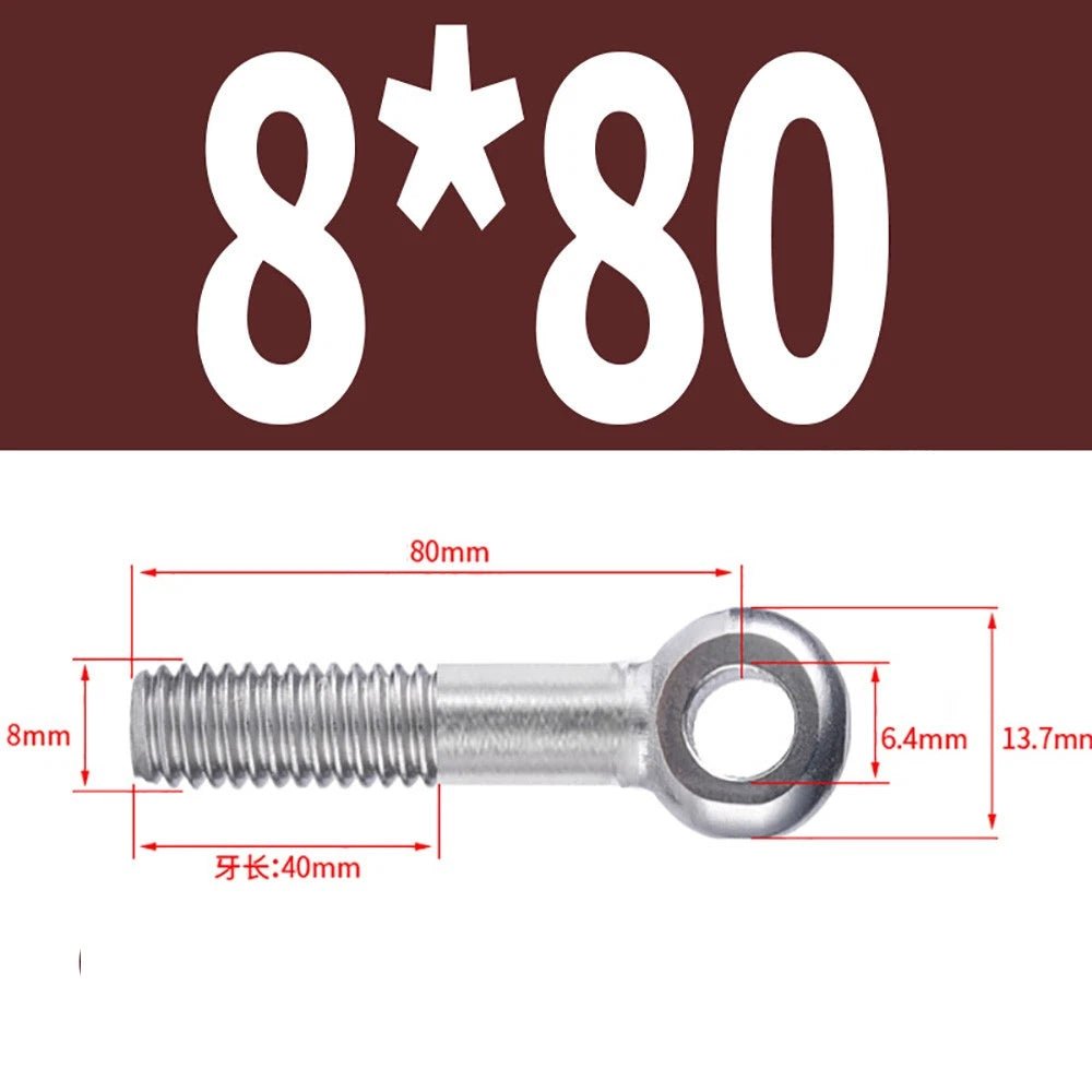 M5 - M24 A2 304 Stainless Steel Partially Threaded Forged Eye Bolts with Rings for Wire Rope & Hanging - HomeDIYer