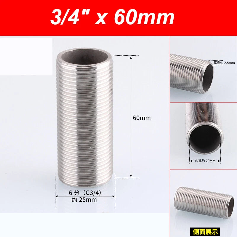 A2 Stainless Steel Male Threaded Rod Connector Stud — Pipe Fitting Bar