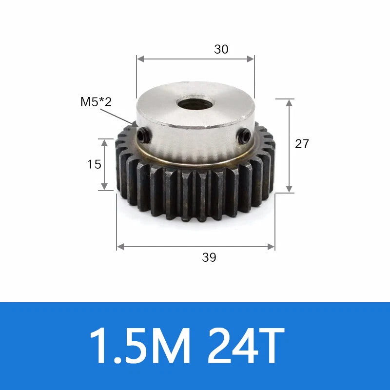 Spur Gear 45# Steel Transmission Gear 1.5/2 Mod 12-27 Teeth With Step Motor Gear