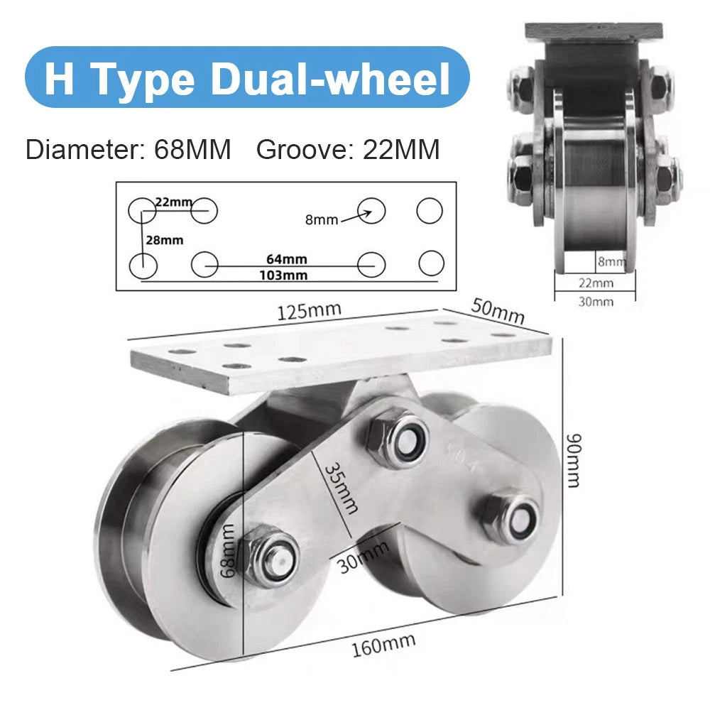 Stainless Steel Pulley UVH Groove Sliding Door Roller Runner Wheel Track Pulley