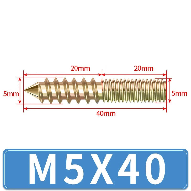 M4 M5 M6 M8 M10 M12 WOOD TO METAL DOWELS DOUBLE ENDED THREADED FURNITURE SCREWS