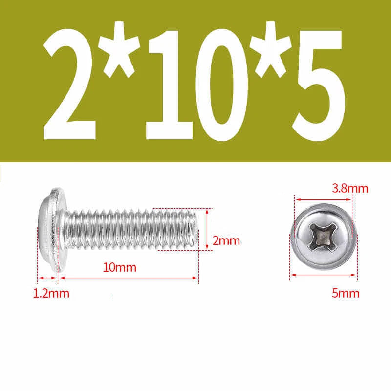 Phillips Flanged Pan Head Machine Screws M1.4 to M4 Multiple Lengths