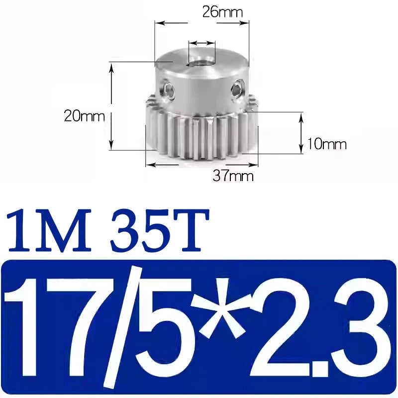Spur Gears 1M Transmission Gear With Step Stainless Steel Motor Gear 32~50 Teeth