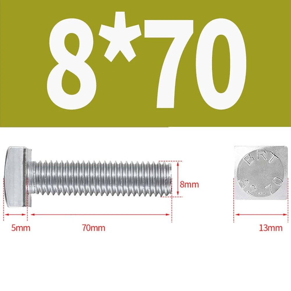 M8 M10 M12 Square Head Bolts Full Threaded 304 Stainless Steel 12–100mm - HomeDIYer