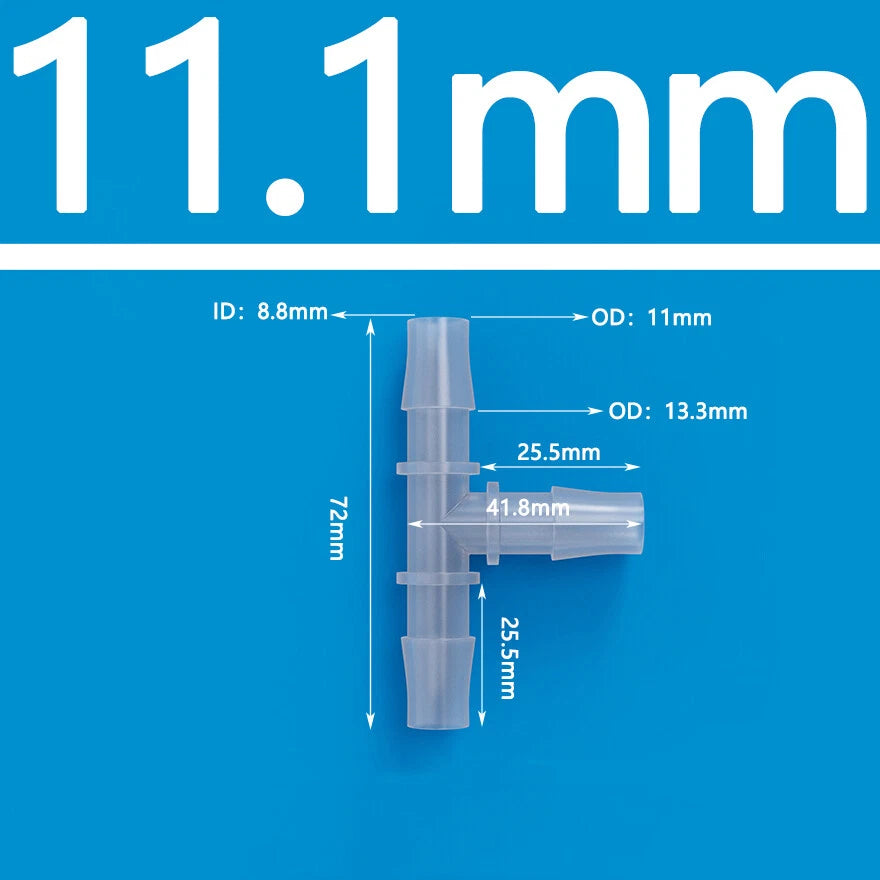 T-Type Three Way Plastic Barbed Hose Connector — Equal Tube Joiner Fitting